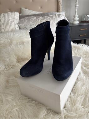 Nine West Navy Suede Ankle Booties
